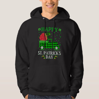 Buffalo Plaid Green Truck Raspberry Fruit St Patr Hoodie