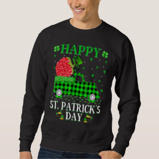 Buffalo Plaid Green Truck Raspberry Fruit St Patr Sweatshirt