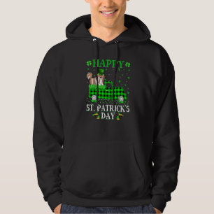 Buffalo Plaid Green Truck Shih Tzu Dog St Patrick' Hoodie