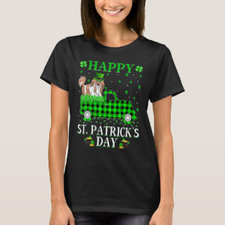 Buffalo Plaid Green Truck Shih Tzu Dog St Patrick T-Shirt