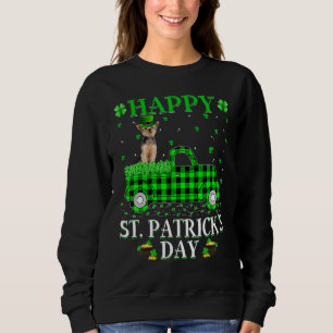 Buffalo Plaid Green Truck Yorkie Dog St Patrick's Sweatshirt