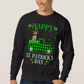 Buffalo Plaid Green Truck Yorkie Dog St Patrick's Sweatshirt