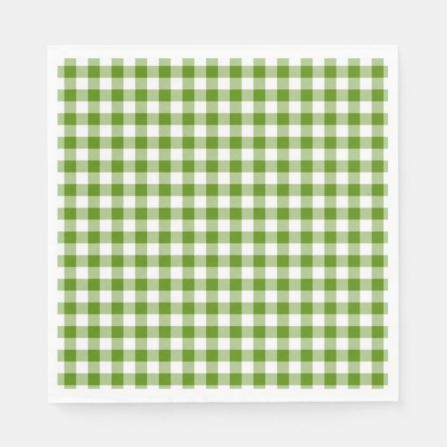 Buffalo Plaid Green White Classic Holiday Fun  Napkins (Front)