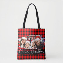  Buffalo Plaid Grunge Personalized Photo Christmas