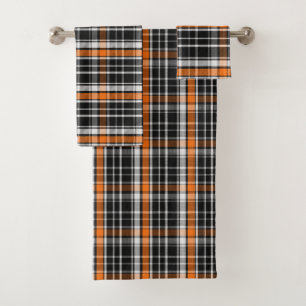 Buffalo Plaid Halloween Pattern Bath Towel Set