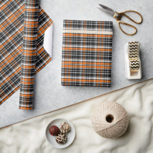 Buffalo Plaid Halloween Pattern Wrapping Paper