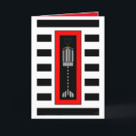 Buffalo Plaid Hanukkah Menorah Card<br><div class="desc">A striped and buffalo plaid hanukkiah is topped by colorful heart flames within a bold red frame and superimposed over bold black and white stripes.  Interior card features "Hanukkah Blessings!" and is bordered and coordinated for your writing pleasure.  ~ karyn</div>