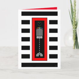 Buffalo Plaid Hanukkah Menorah Card