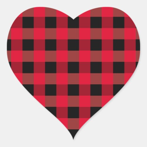 Buffalo plaid heart heart sticker