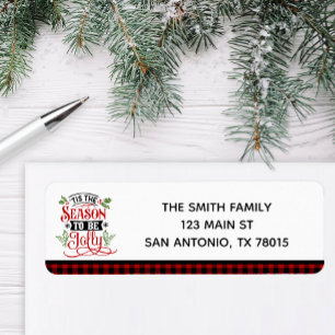 Buffalo Plaid Holiday Return Address Label