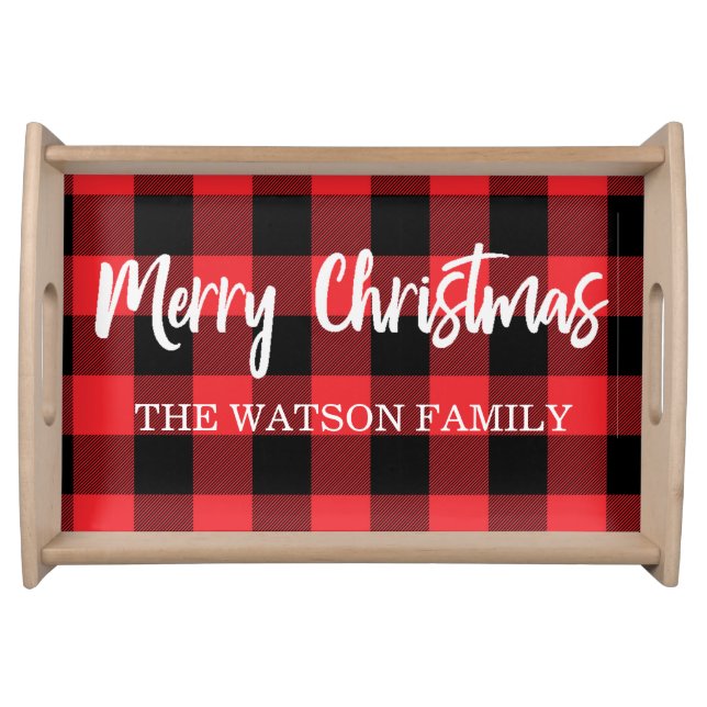 Buffalo Plaid Holiday serving tray (Front)