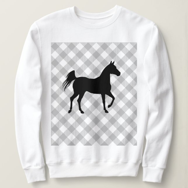 Buffalo Plaid Horse Lover (Not So) Ugly Sweater (Design Front)