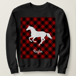 Buffalo Plaid Horse Lover (Not So) Ugly Sweater