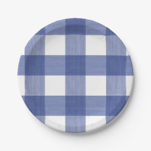 Buffalo Plaid in Blue Paper Plates