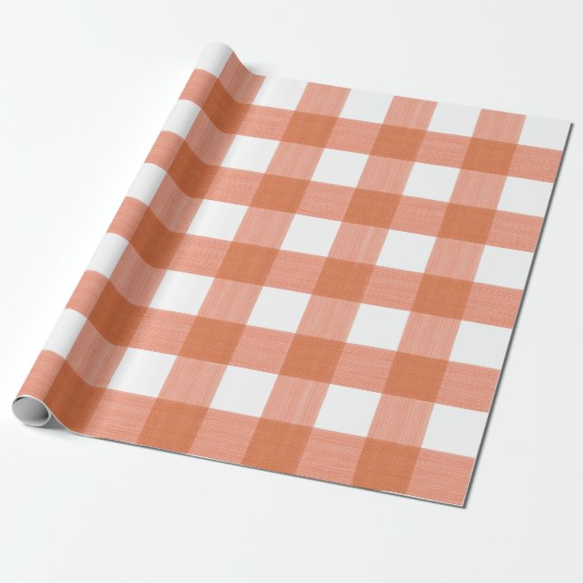 Buffalo Plaid in Pumpkin Wrapping Paper (Unrolled)