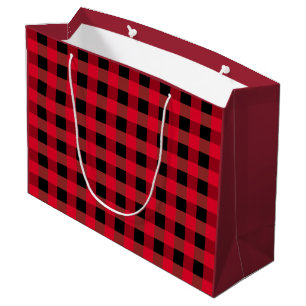 Buffalo plaid large gift bag