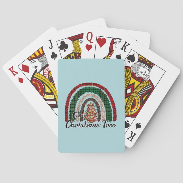 Buffalo Plaid & Leopard Print Rainbow (2) Poker Cards (Back)