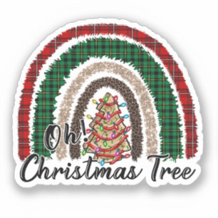 Buffalo Plaid & Leopard Print Rainbow (2) Sticker