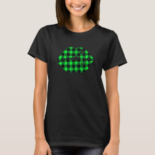Buffalo Plaid Lips Lucky Shamrock C St Patrick's D T-Shirt
