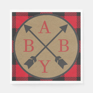 Buffalo Plaid Lumberjack Baby Shower Napkin