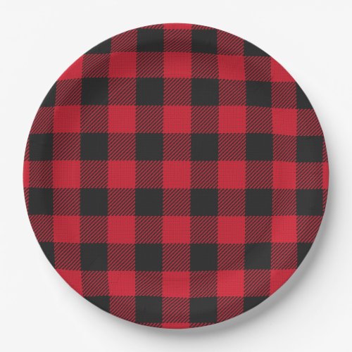 Buffalo Plaid Lumberjack Baby Shower Plate