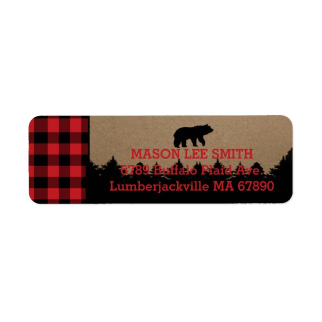 Buffalo Plaid Lumberjack Return Address Labels (Front)