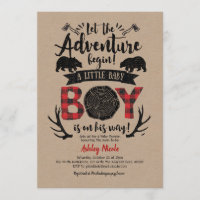 Buffalo Plaid, Lumberjack, Rustic, Kraft, Baby Boy