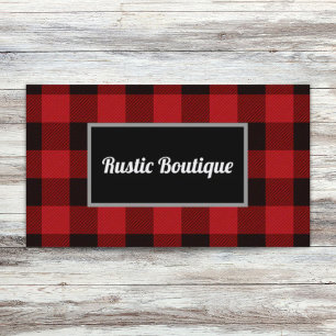 buffalo plaid lumberjack rustic western country business card