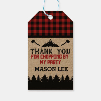 Buffalo Plaid Lumberjack Thank You Favor Tag