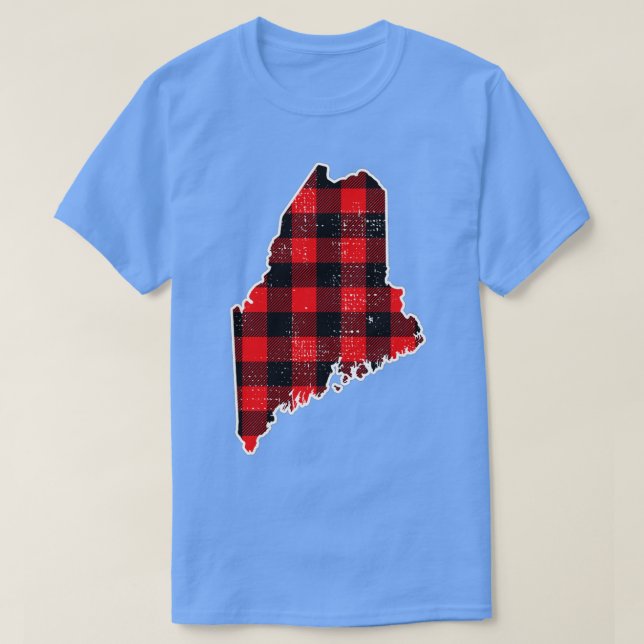 Buffalo Plaid Maine  T-Shirt (Design Front)