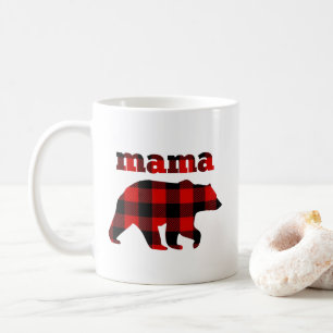 "Buffalo plaid mama bear" Coffee Mug