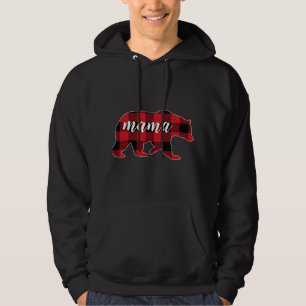 Buffalo Plaid Mama Bear Mom Gifts Christmas Matchi Hoodie