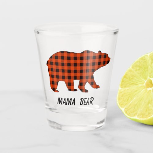 Buffalo Plaid Mama Bear Shot Glass