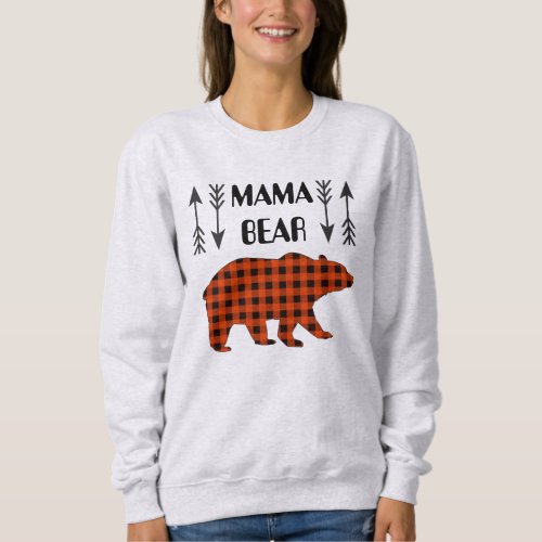 Buffalo Plaid Mama Bear Sweatshirt