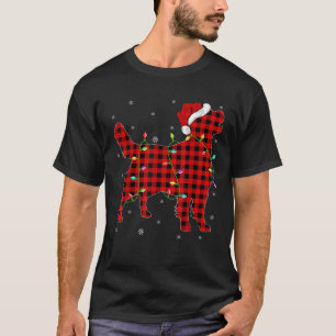 Buffalo Plaid Matching Golden Retriever Christmas T-Shirt