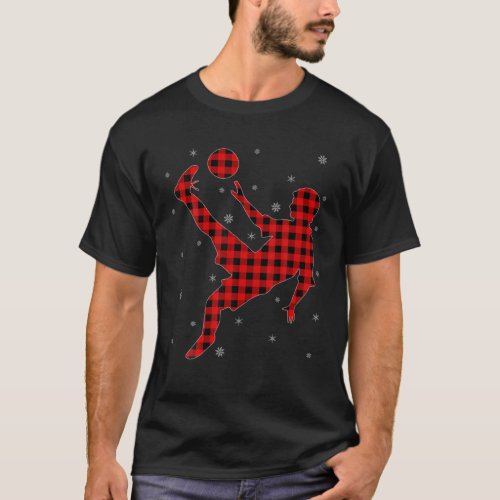 Buffalo Plaid Matching Sepak Takraw Player Christm T_Shirt