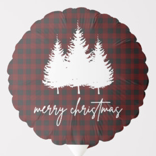 Buffalo Plaid Merry Christmas Balloon
