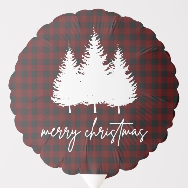 Buffalo Plaid Merry Christmas Balloon (Front)
