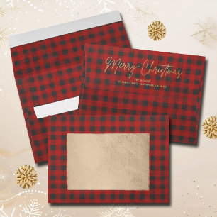 Buffalo Plaid Merry Christmas Envelope