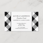 Buffalo Plaid Modern Corporate Black and White Business Card