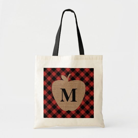 Buffalo Plaid Monogram Le Teacher Bag