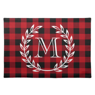 Buffalo Plaid Monogram Cloth Placemat
