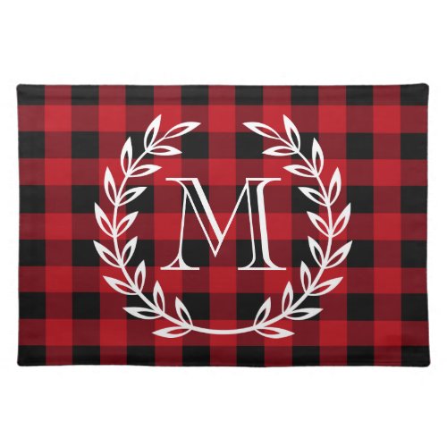 Buffalo Plaid Monogram Cloth Placemat