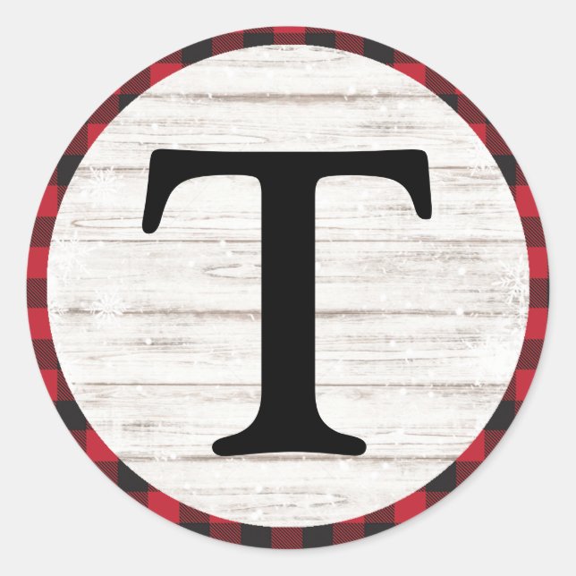 Buffalo Plaid Monogram Envelope Seal (Front)