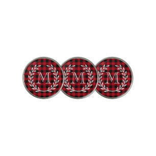 Buffalo Plaid Monogram Golf Ball Marker