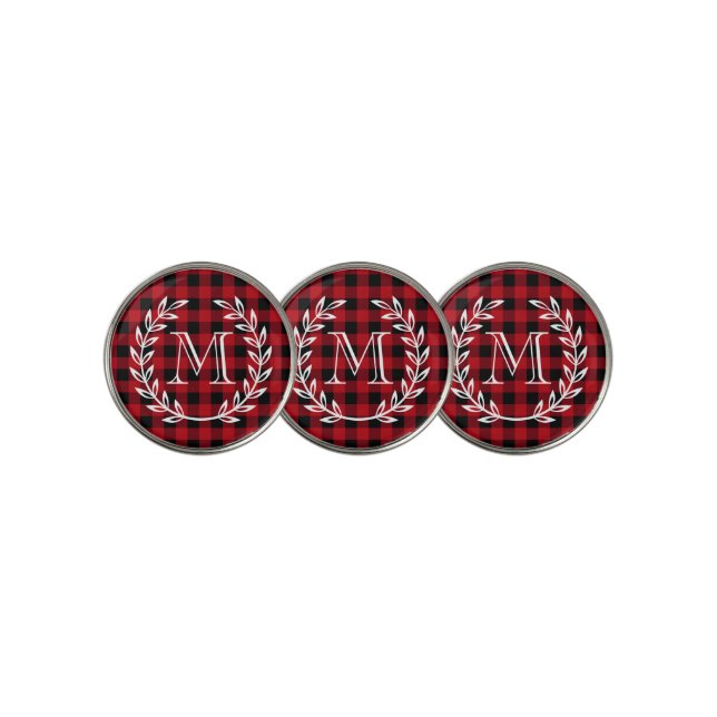 Buffalo Plaid Monogram Golf Ball Marker (3 Up)