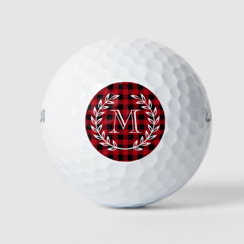 Buffalo Plaid Monogram Golf Balls