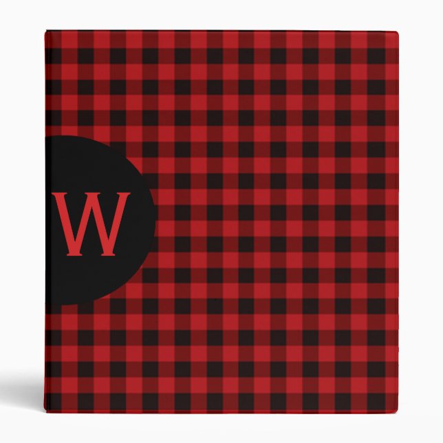 Buffalo Plaid Monogrammed Binder (Front)