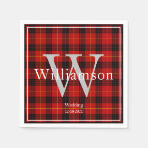 Buffalo Plaid Monogrammed Christmas Napkins
