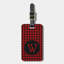 Buffalo Plaid Monogrammed Luggage Tag